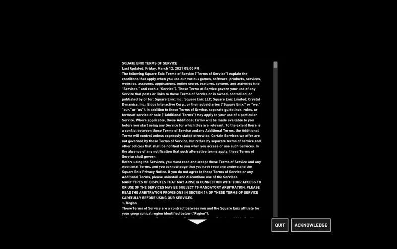 Tomb Raider terms screen reached through the direct glibc compatibility path without PRoot