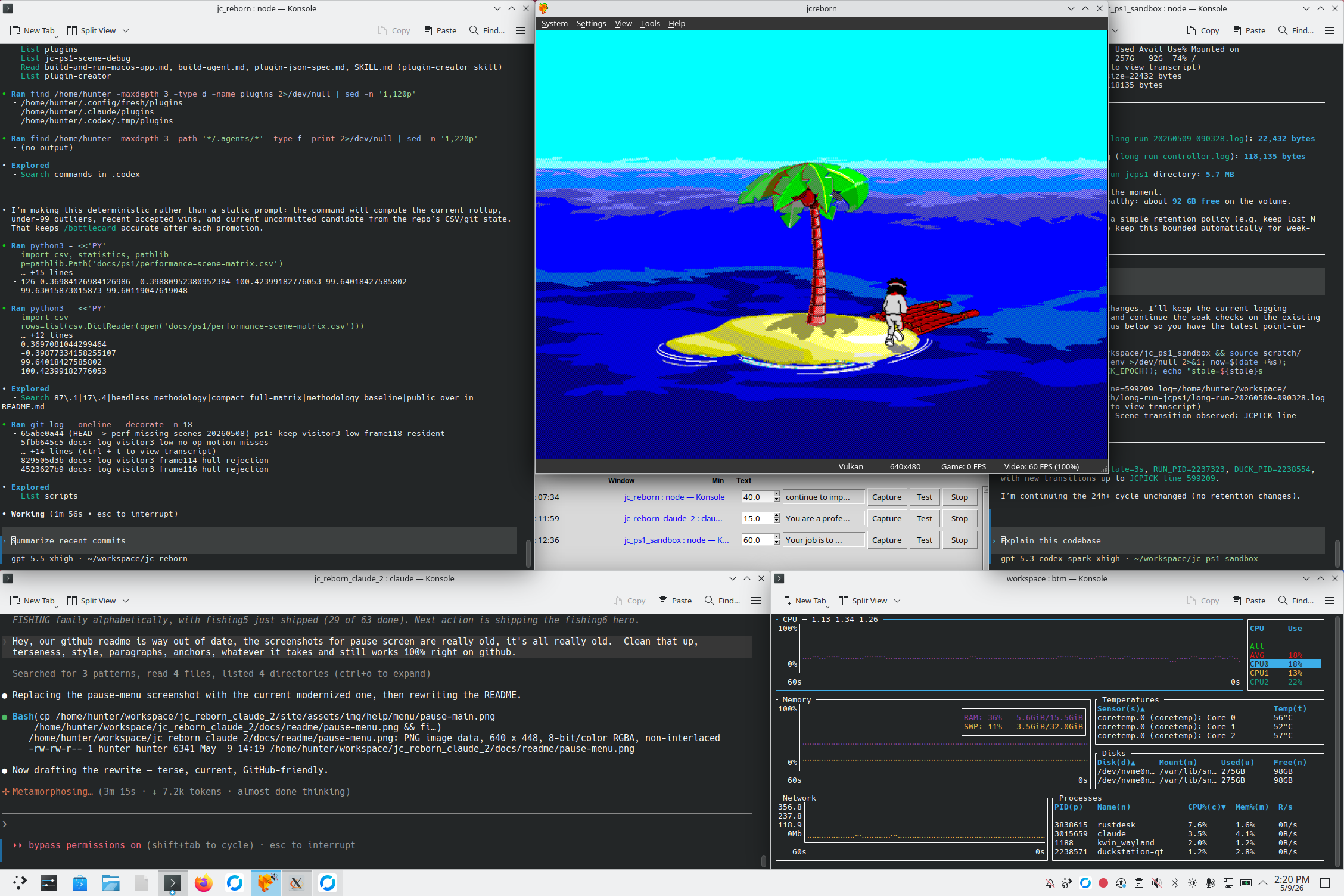 Johnny Castaway PS1 late stage triple dunking screenshot.
