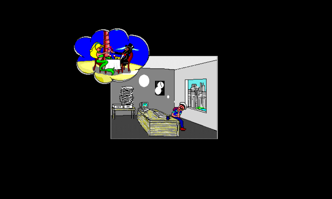 JOHNNY 6 running on PS1: Johnny dreams about his island date.