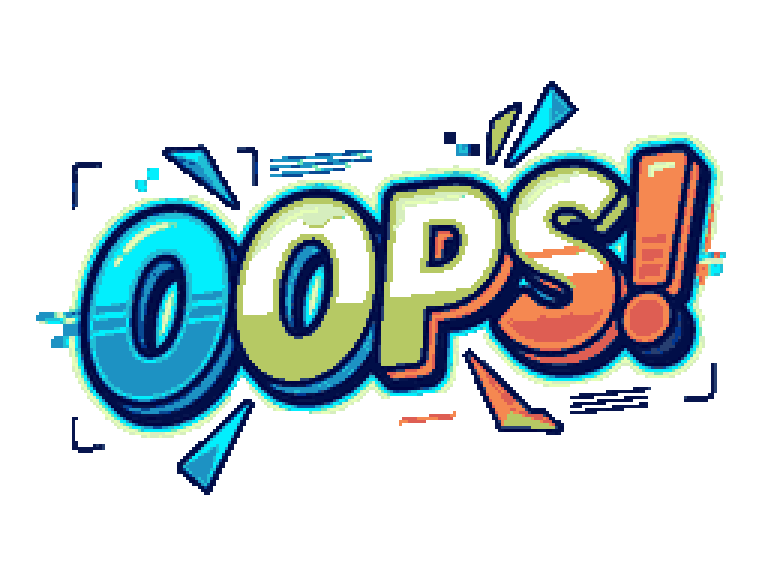 Colorful early-2000s OOPS effect over gameplay